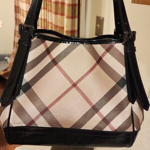 Classic Plaid Shoulder Bag in Beige and Black